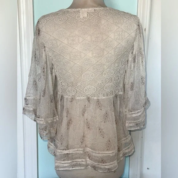 Anthropologie • 100% Silk Meadow Rue Aeris Peasant Blouse - Picture 6 of 12